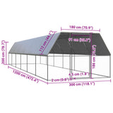 Lauko narvas viščiukams, 3x12x2m, galvanizuotas plienas