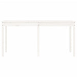 Sodo stalas, baltas, 159,5x82,5x76cm, pušies medienos masyvas