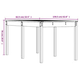 Sodo stalas, baltas, 159,5x82,5x76cm, pušies medienos masyvas