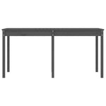 Sodo stalas, pilkas, 159,5x82,5x76cm, pušies medienos masyvas