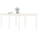 Sodo stalas, baltas, 203,5x100x76cm, pušies medienos masyvas