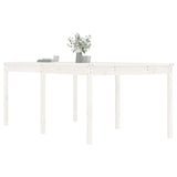 Sodo stalas, baltas, 203,5x100x76cm, pušies medienos masyvas