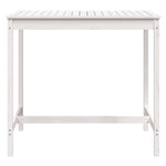Sodo stalas, baltas, 121x82,5x110cm, pušies medienos masyvas