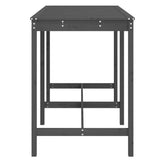 Sodo stalas, pilkas, 159,5x82,5x110cm, pušies medienos masyvas