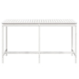 Sodo stalas, baltas, 203,5x90x110cm, pušies medienos masyvas