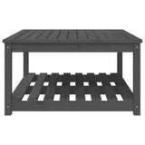 Sodo stalas, pilkas, 82,5x82,5x45cm, pušies medienos masyvas