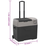 Šaltdėžė su ratukais ir rankena, juoda ir pilka, 40l, PP