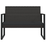 Sodo suoliukas su pagalvėlėmis, juodas, 106cm, poliratanas