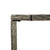 Stalas su stikliniu stalviršiu, pilkas, 180x70x110cm, ratanas