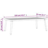 Sodo kavos staliukas, antracito spalvos, 110x55x35cm, plienas