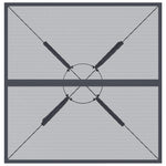 Sodo stalas, antracito, 80x80x72,5cm, plienas, tinklelis