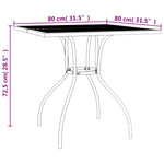 Sodo stalas, antracito, 80x80x72,5cm, plienas, tinklelis