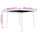 Sodo stalas, antracito, 100x100x72cm, plienas, tinklelis
