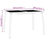 Sodo stalas, antracito, 110x80x72cm, plienas, tinklelis