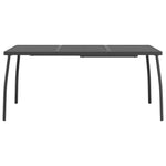 Sodo stalas, antracito, 165x80x72cm, plienas, tinklelis