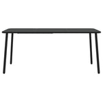 Sodo stalas, antracito spalvos, 165x80x71cm, plienas