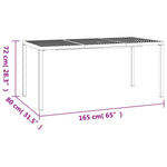 Sodo stalas, antracito spalvos, 165x80x72cm, plienas
