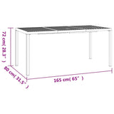 Sodo stalas, antracito spalvos, 165x80x72cm, plienas
