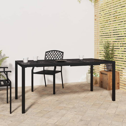 Sodo stalas, antracito spalvos, 165x80x72cm, plienas