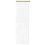Knygų spinta BODO, balta/ruda, 99x53,5x173 cm, pušies masyvas