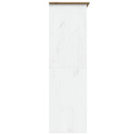 Knygų spinta BODO, balta/ruda, 146x53,5x173 cm, pušies masyvas