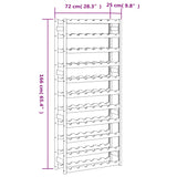 Vyno laikiklis 77 buteliams, pilkas, pušies medienos masyvas