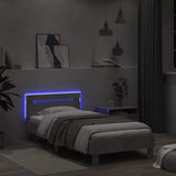 Lovos rėmas su galvūgaliu ir LED lemputėmis, betono, 100x200cm