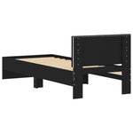 Lovos rėmas su galvūgaliu ir LED lemputėmis, juodas, 75x190cm