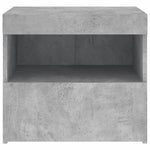 Naktinė spintelė su LED lemputėmis, betono pilka, 50x40x45cm