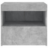 Naktinė spintelė su LED lemputėmis, betono pilka, 50x40x45cm