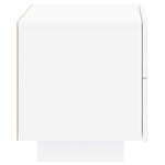 Naktinė spintelė su LED lemputėmis, balta, 70x36x40,5cm