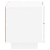 Naktinė spintelė su LED lemputėmis, balta, 70x36x40,5cm