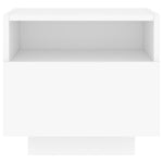Naktinė spintelė su LED lemputėmis, balta, 40x39x37cm
