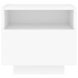 Naktinė spintelė su LED lemputėmis, balta, 40x39x37cm