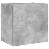 Sieninės TV spintelės, 2vnt., betono, 40,5x30x40cm, mediena