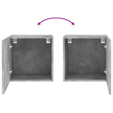 Sieninės TV spintelės, 2vnt., betono, 40,5x30x40cm, mediena