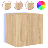 Sieninės TV spintelės su LED, 2vnt., ąžuolo, 40,5x35x40cm