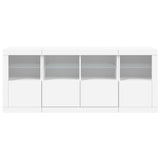 Šoninė spintelė su LED lemputėmis, baltos spalvos, 163x37x67cm