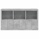 Šoninė spintelė su LED lemputėmis, betono pilka, 181,5x37x100cm