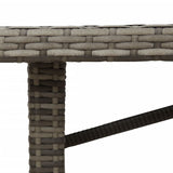 Stalas su akacijos stalviršiu, pilkas, 190x80x74cm, poliratanas