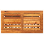 Sodo stalas, juodas, 70x38x42cm, poliratanas/akacijos mediena
