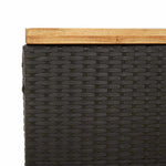 Sodo daiktadėžė, juoda, 110x55x63cm, poliratanas ir akacija