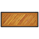 Stalas su mediniu stalviršiu, juodas, 100x40x75cm, poliratanas