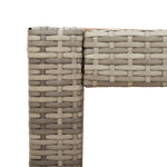 Stalas su mediniu stalviršiu, pilkas, 100x40x75cm, poliratanas