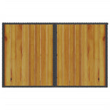 Stalas su mediniu stalviršiu, juodas, 110x68x70cm, poliratanas