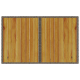 Stalas su mediniu stalviršiu, pilkas, 110x68x70cm, poliratanas