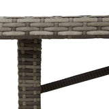 Stalas su stikliniu stalviršiu, pilkas, 190x80x75cm, PE ratanas
