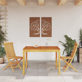 Sodo valgomojo stalas, 110x110x75cm, akacijos medienos masyvas