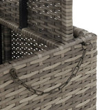 Sodo stalas, pilkas, 90x55x71cm, poliratanas/akacijos mediena