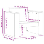 Sodo sofos dalis, 79x60x62cm, impregnuota pušies mediena